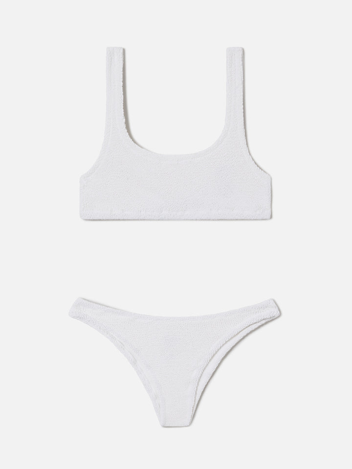 Naima Elise white crinkle bikini