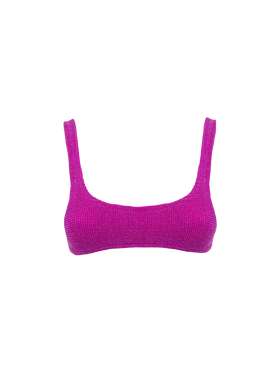 Woman fuchsia lurex classic crinkle bralette Naima