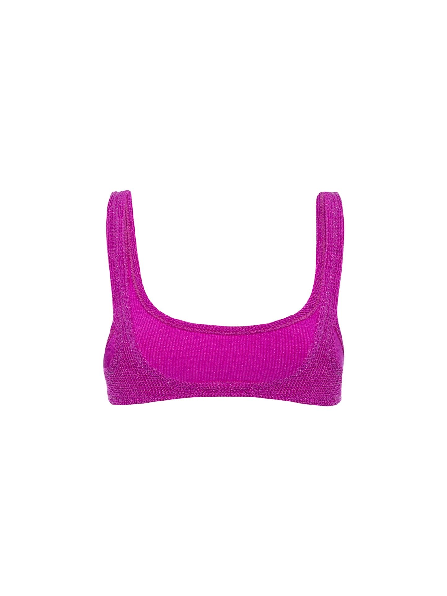 Woman fuchsia lurex classic crinkle bralette Naima
