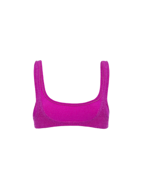 Woman fuchsia lurex classic crinkle bralette Naima