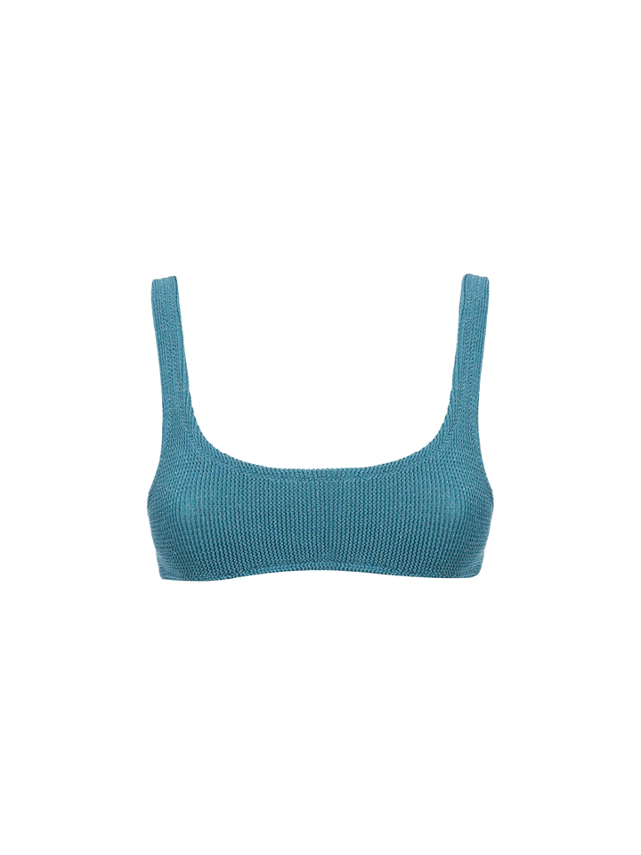 Woman teal classic lurex crinkle bralette Naima