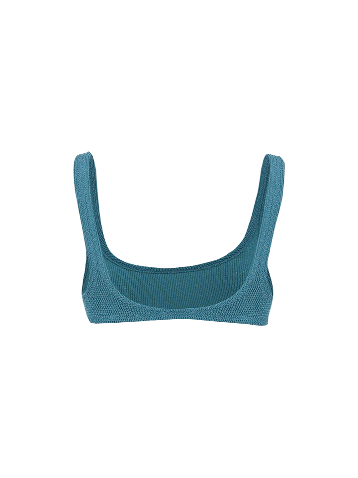Woman teal classic lurex crinkle bralette Naima