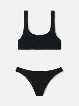 Naima Naomi black crinkle bikini
