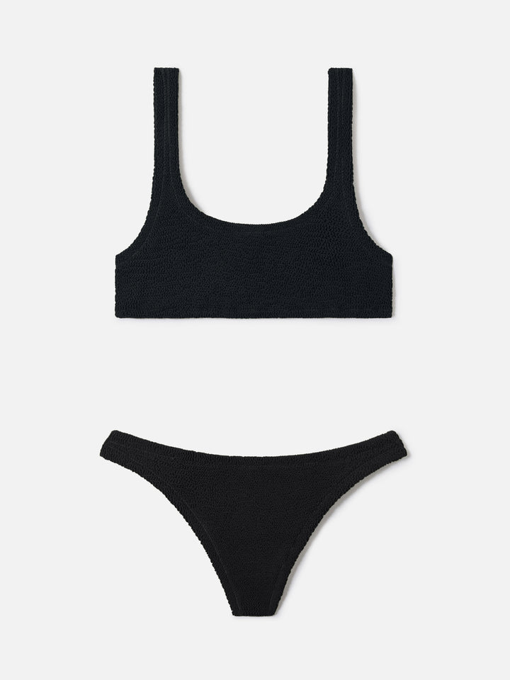 Naima Naomi black crinkle bikini