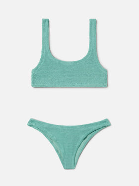 Naima Elise sage green crinkle bikini
