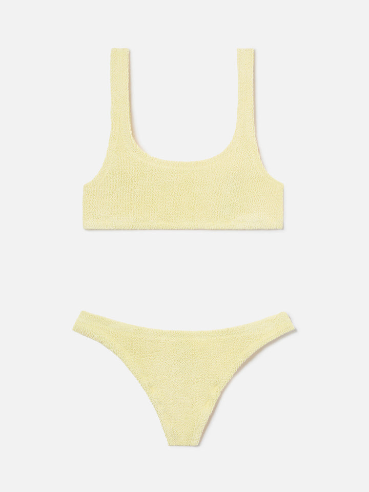 Naima Naomi yellow crinkle bikini