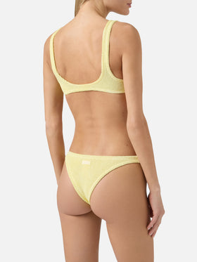 Naima Naomi yellow crinkle bikini