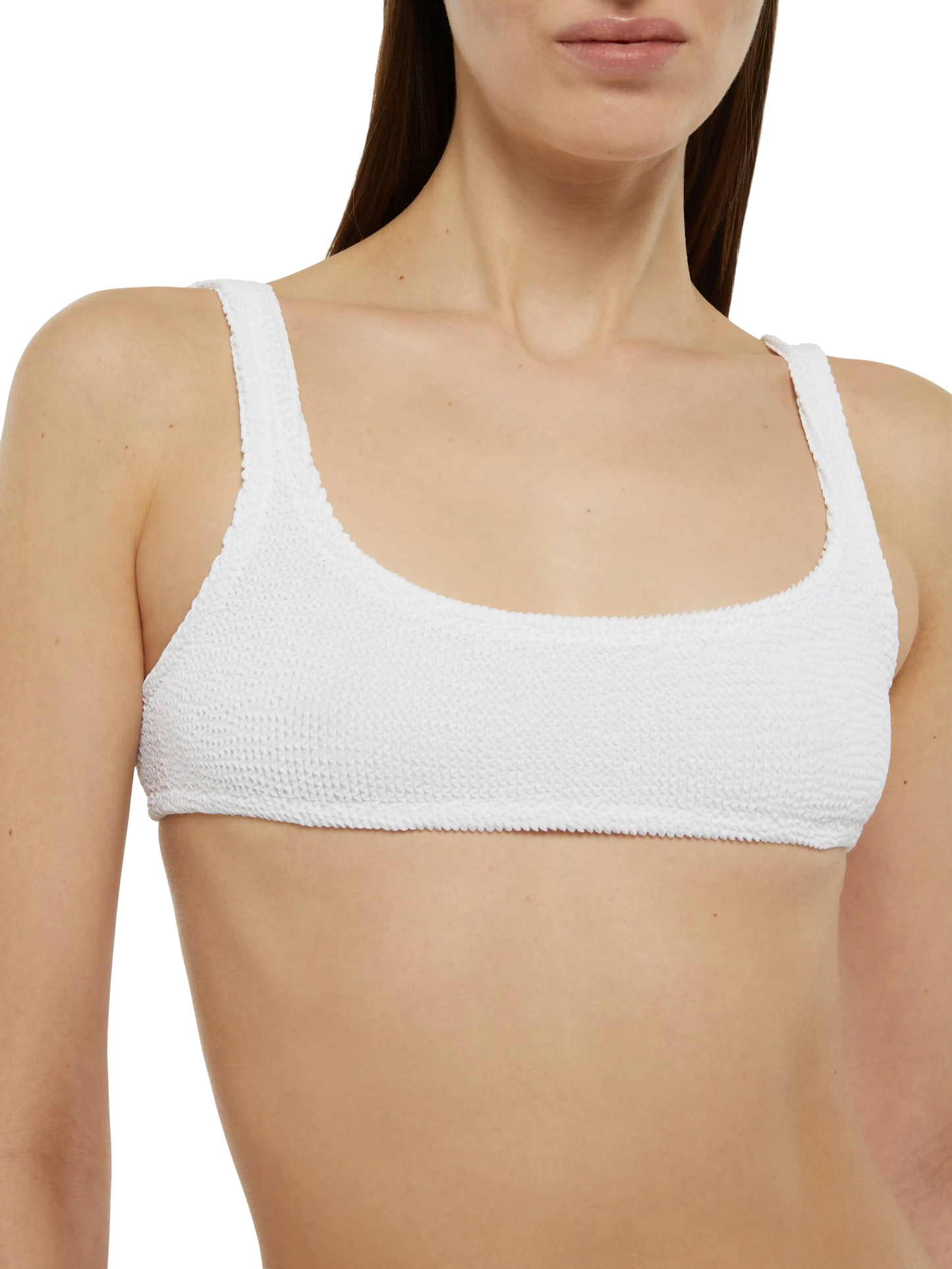 Naima crinkle classico top a bralette bianco