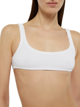 Naima crinkle classico top a bralette bianco