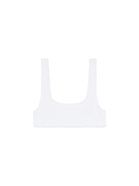 Naima crinkle classico top a bralette bianco
