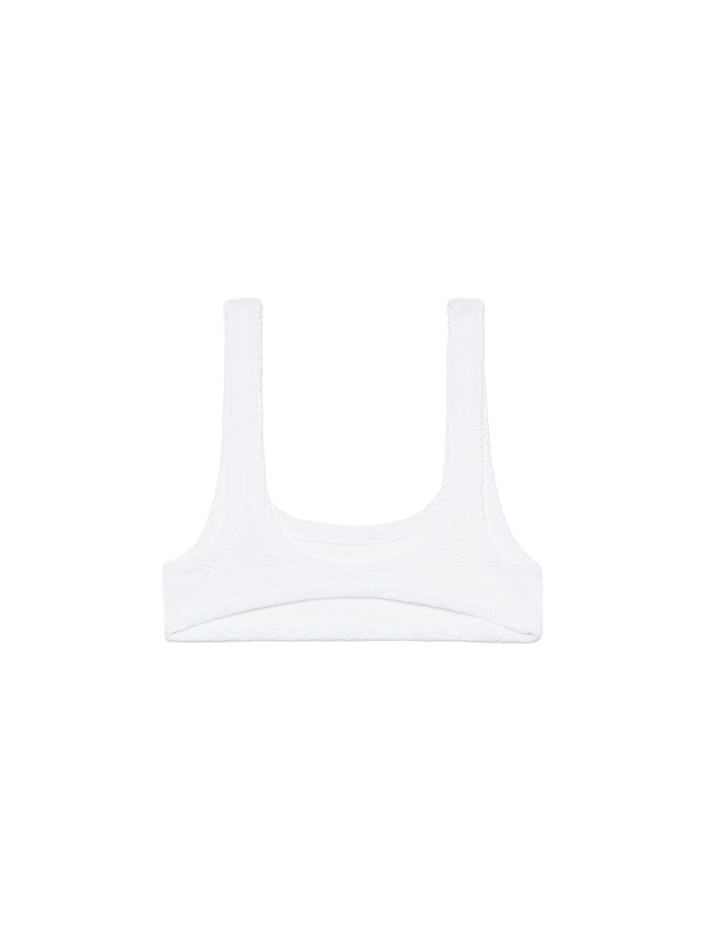 Naima crinkle classico top a bralette bianco