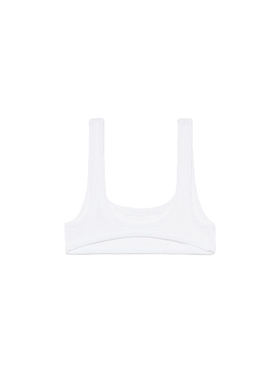 Naima crinkle classico top a bralette bianco