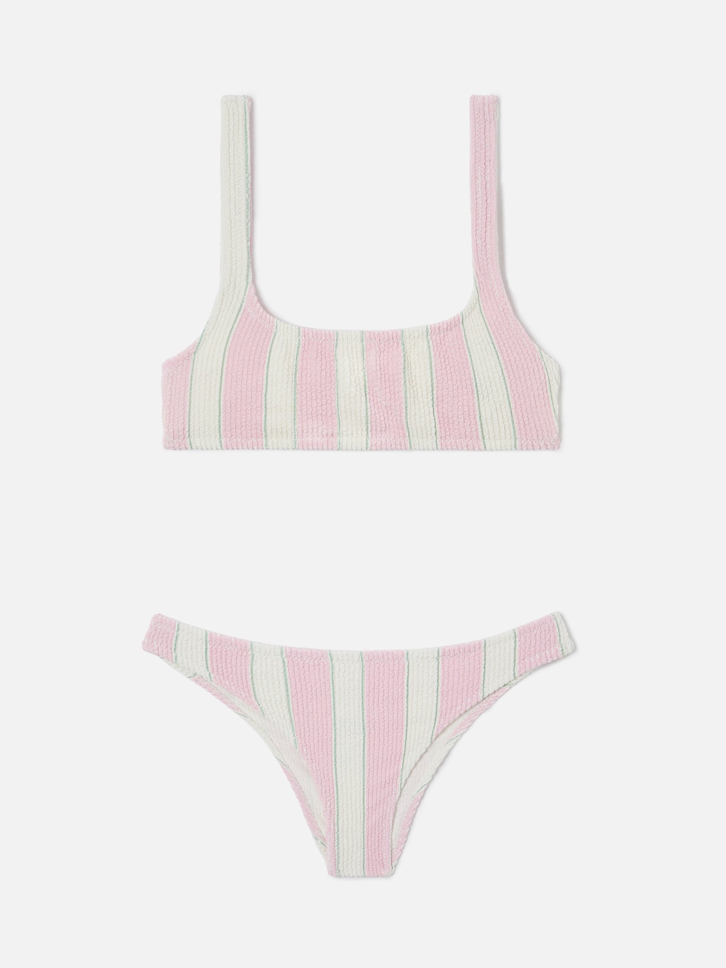 Bikini Naima Elise crinkle a righe rosa