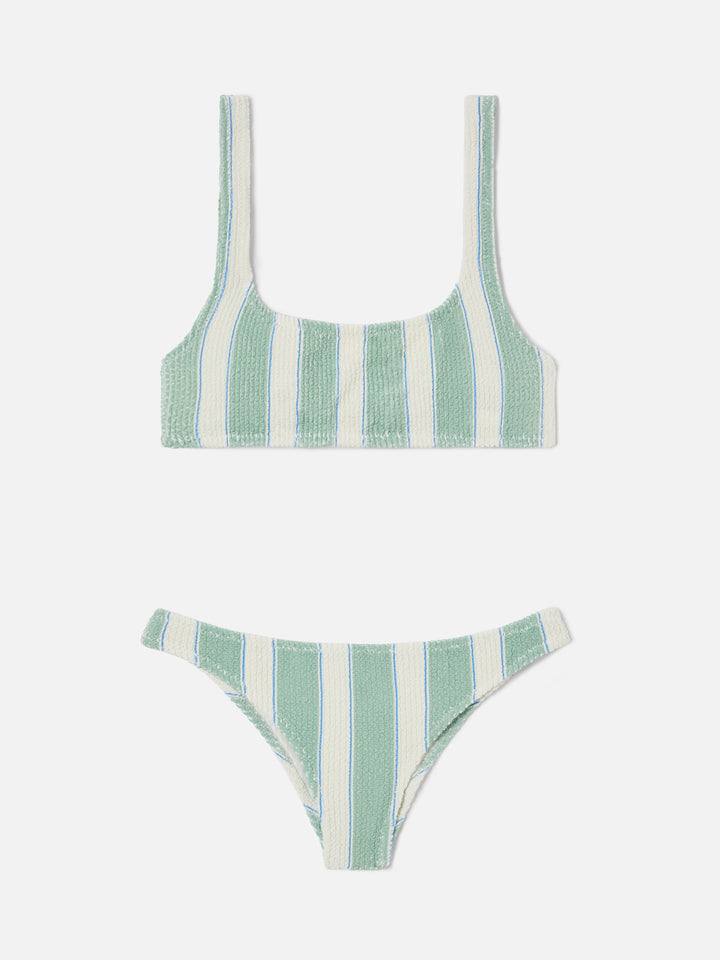 Bikini Naima Elise crinkle a righe verdi