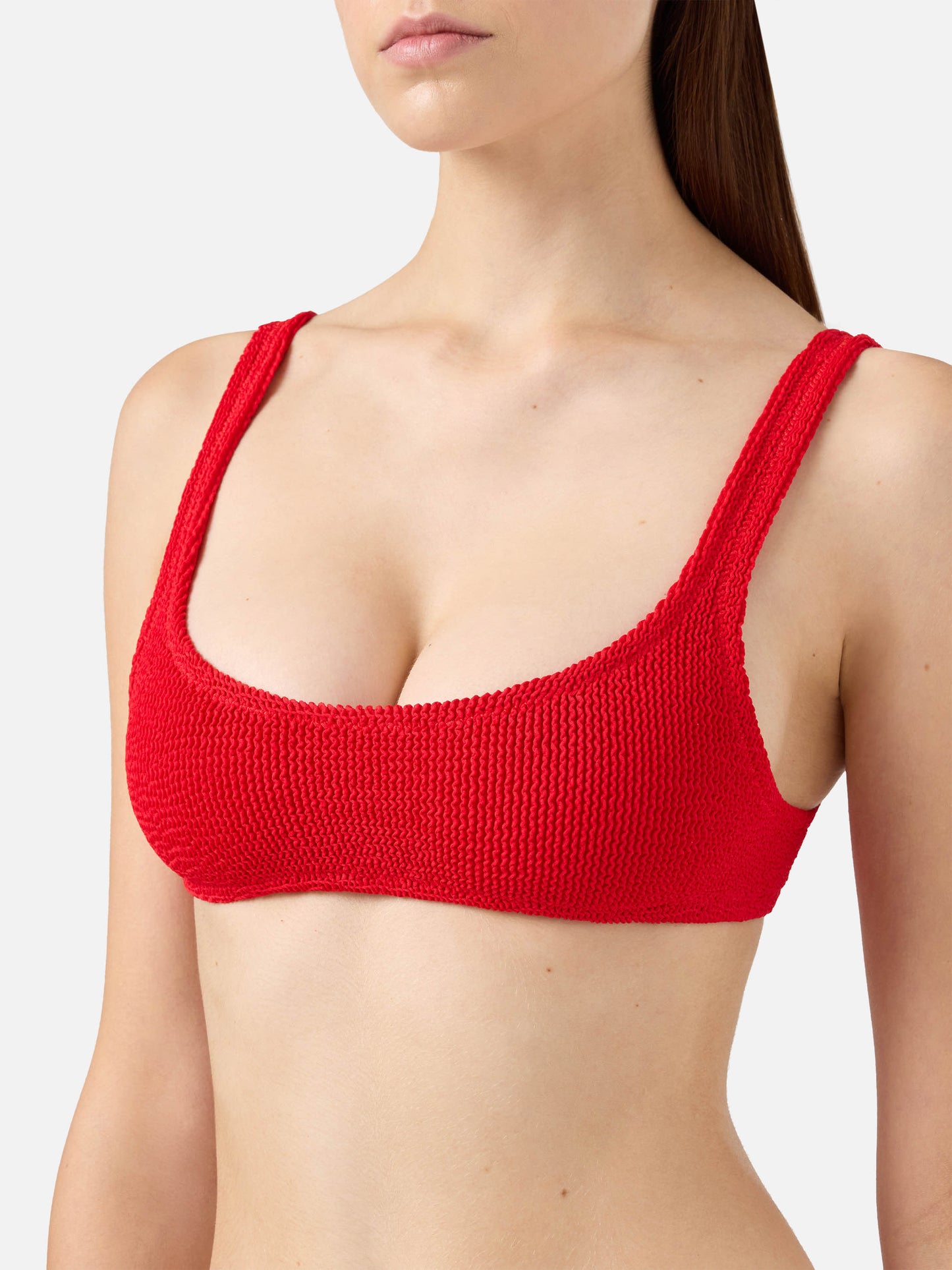 Naomi slip mare cheeky in crinkle color rosso - Naima crinkle classico top a bralette rosso