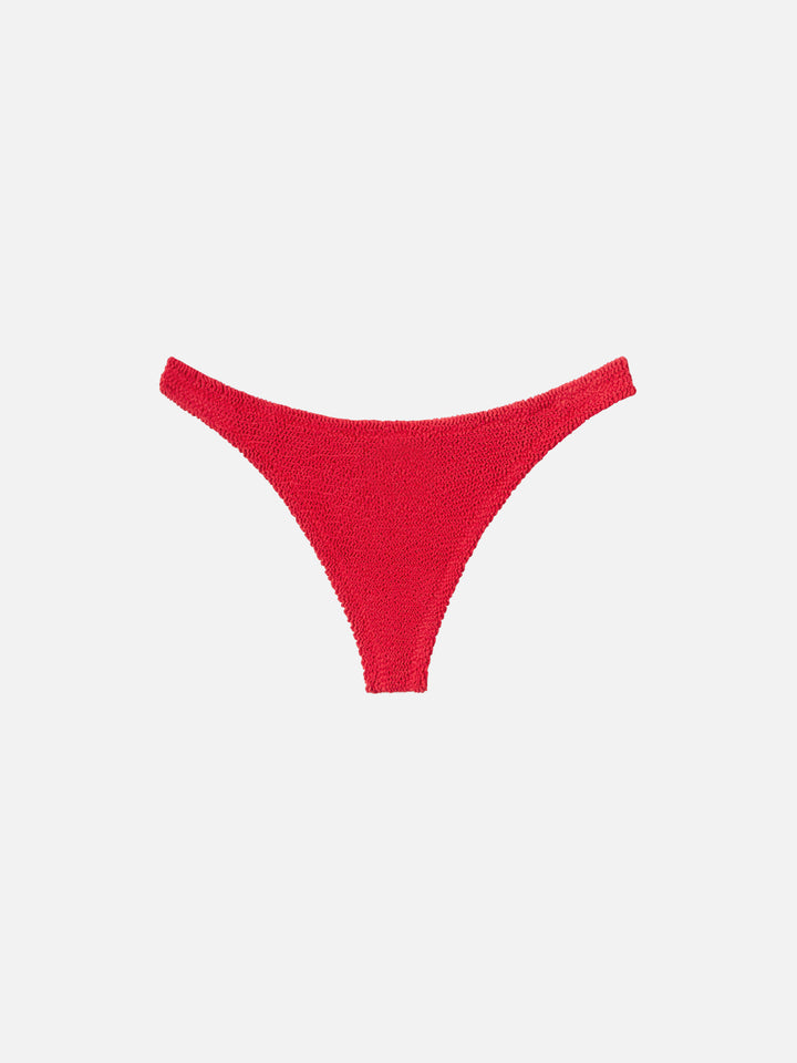 Naomi slip mare cheeky in crinkle color rosso - Naima crinkle classico top a bralette rosso