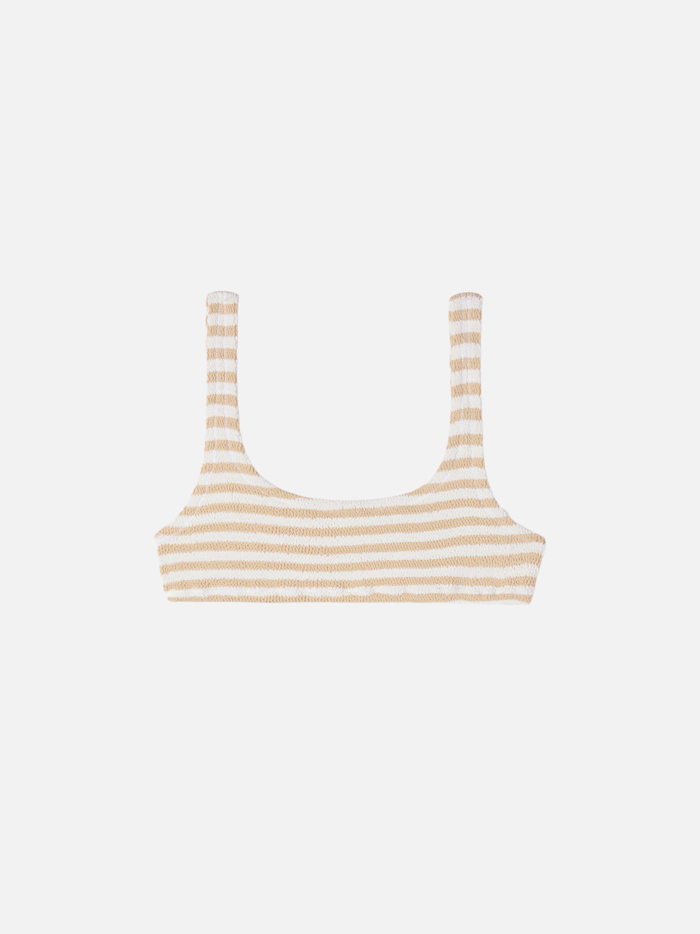 Naima bralette crinkle con stampa rigata beige