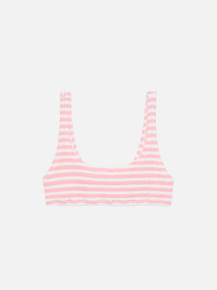 Naima – Klassisches Crinkle-Bralette-Oberteil mit Streifenmuster