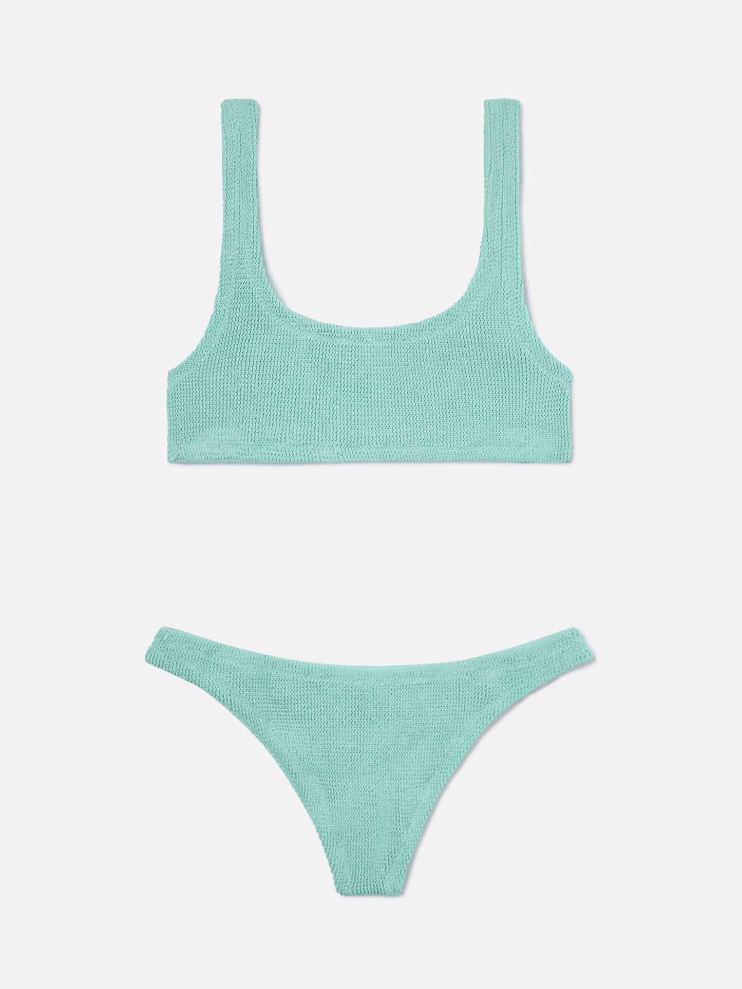 Naima Naomi water green crinkle lurex bikini