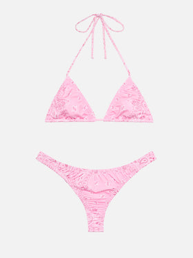 Nalu cheekiest swim briefs with bandanna print - Nilly classic triangle top with bandanna print