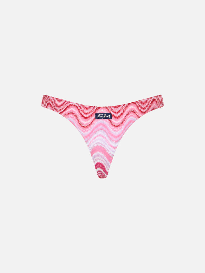 Woman raschel knit cheeky swim briefs Naomi