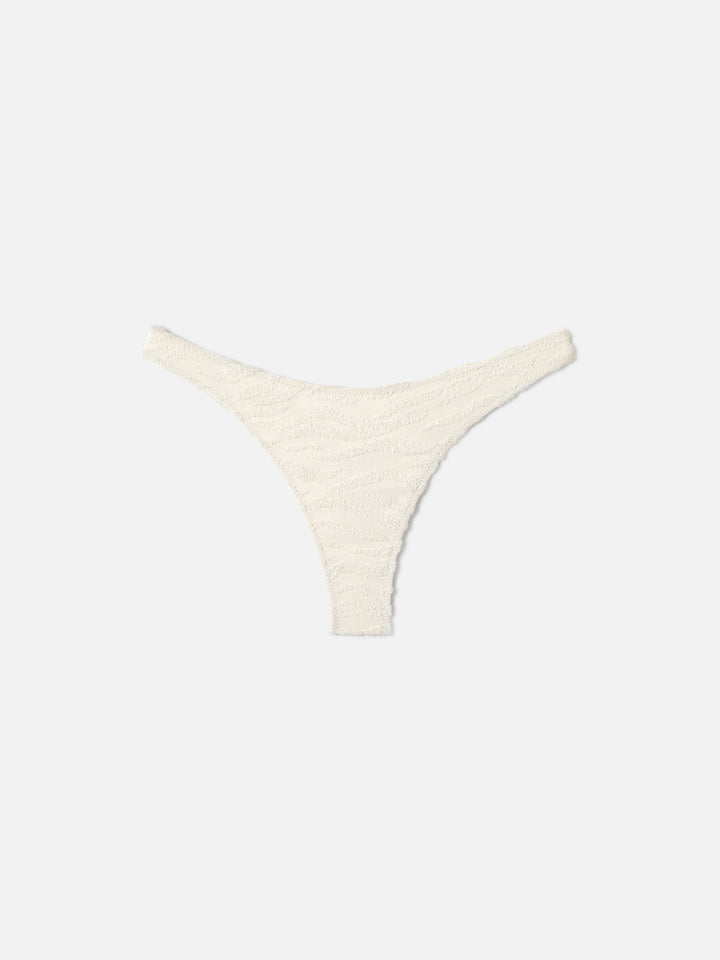 Braguita de baño cheeky Naomi de rizo con estampado cebra en relieve beige 