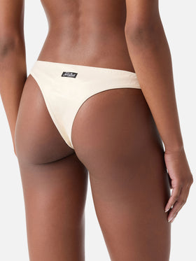Sadie Naomi Bikini-Bralette aus goldfarbenem Lamé 