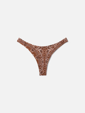 Naomi brazilian bikini bottoms with brown bandana print