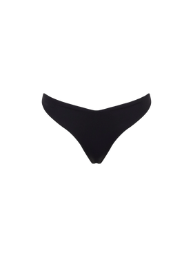 Black ribbed cheeky swim briefs