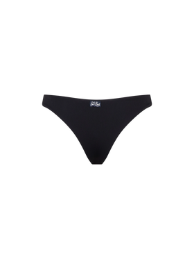Black ribbed cheeky swim briefs