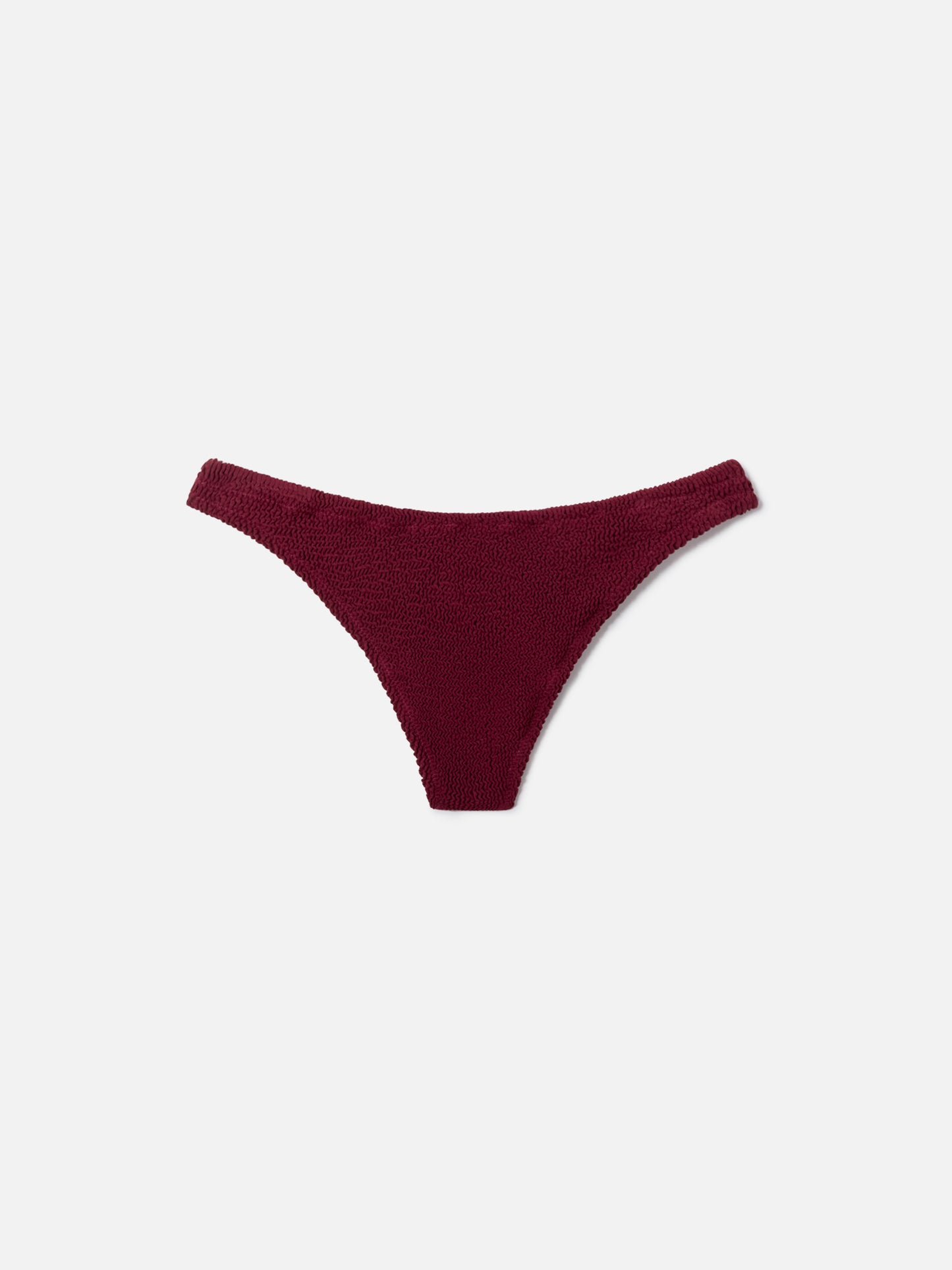 Slip mare Naomi modello brasiliana in tessuto crinkle bordeaux