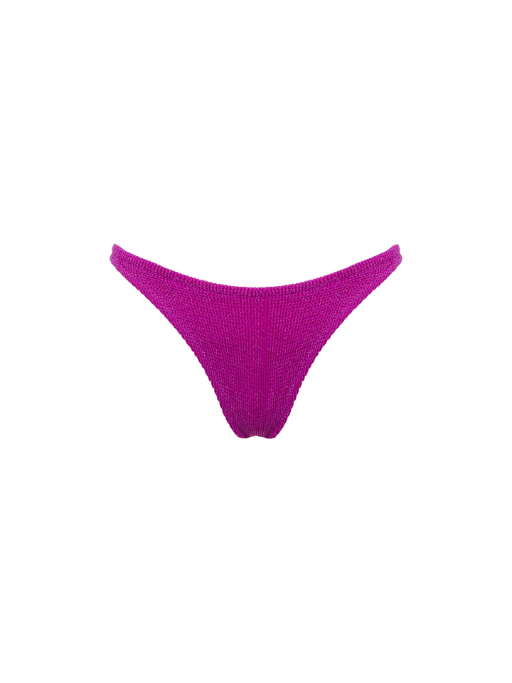 Woman fuchsia lurex classic crinkle bralette bikini Naima Naomi