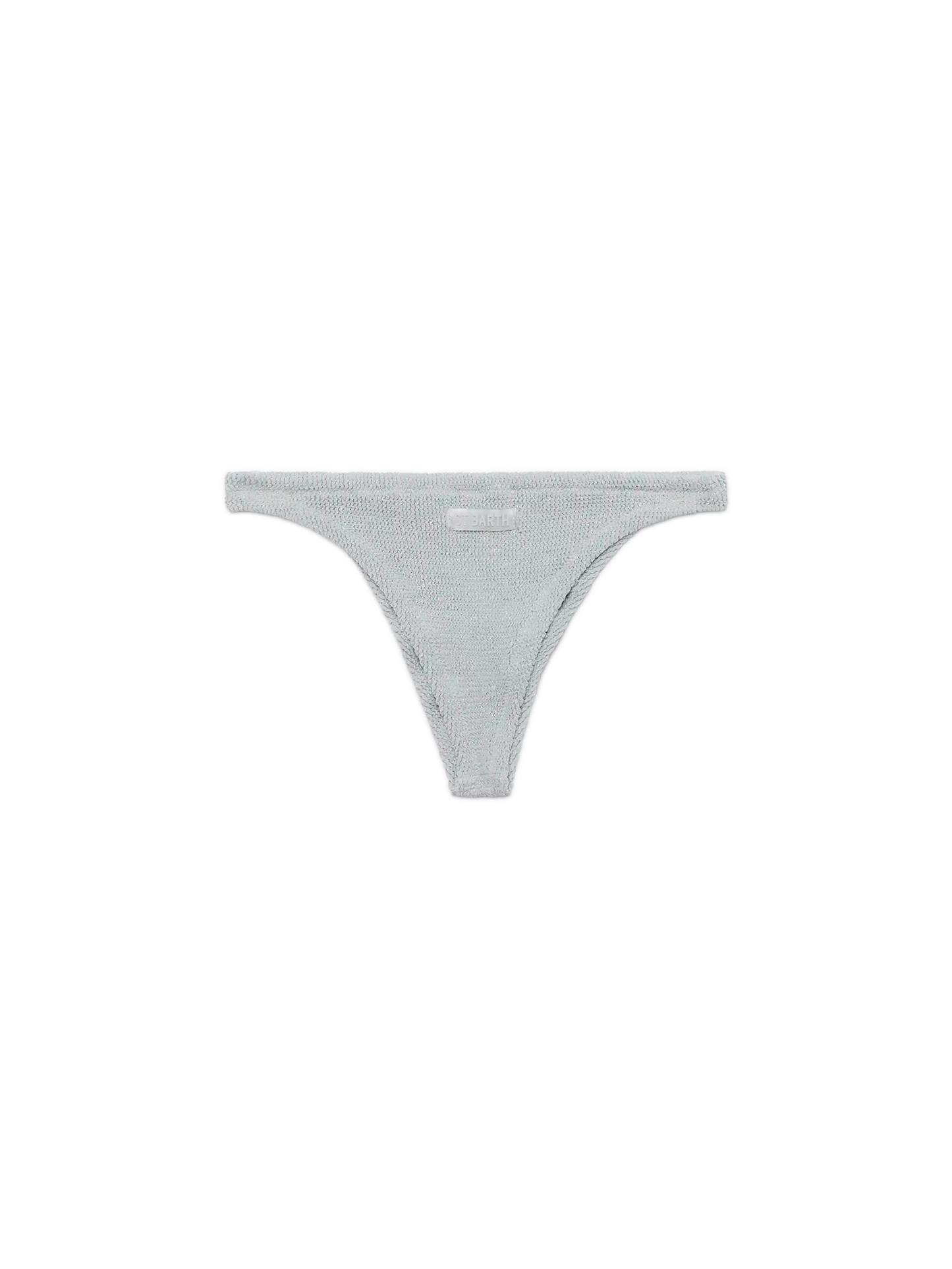 Naomi silver lurex crinkle cheeky swim briefs