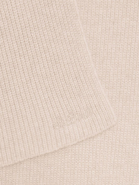 Beige Nell cashmere hood scarf with logo embroidery