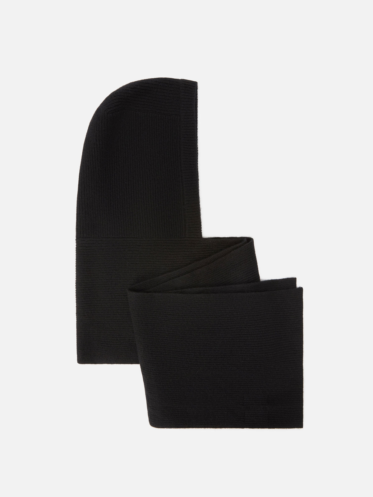 Black Nell cashmere hood scarf with logo embroidery