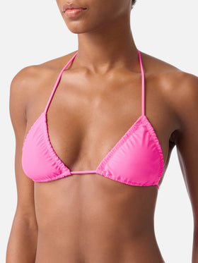 Bikini Nilly Nalu triangolo con rouches fucsia fluo