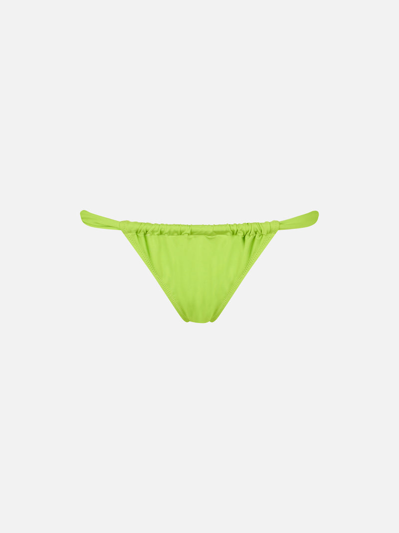 Woman lime green cheekiest swim briefs Noelle