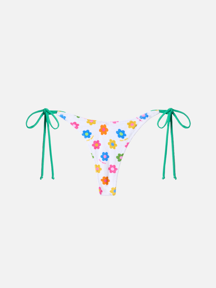 Terry cheeky swim briefs Norah with daisy print