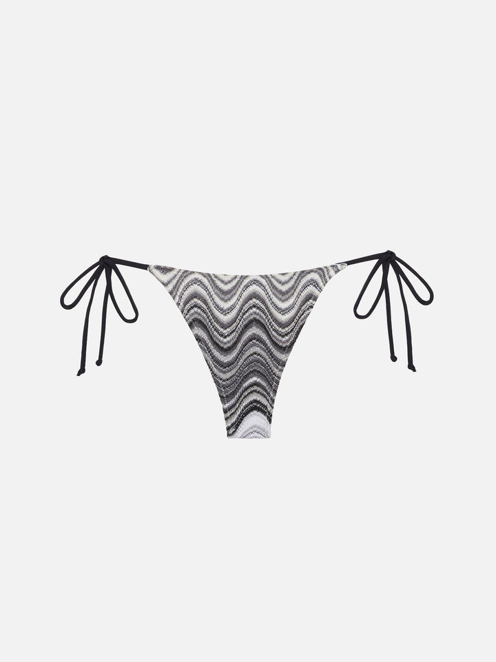 Norah raschel chevron cheeky swim briefs - Paloma raschel knit scoop bralette with wave pattern
