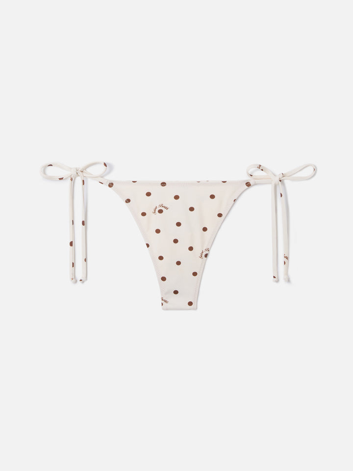 Bikini Leah Norah con stampa pois beige e marrone