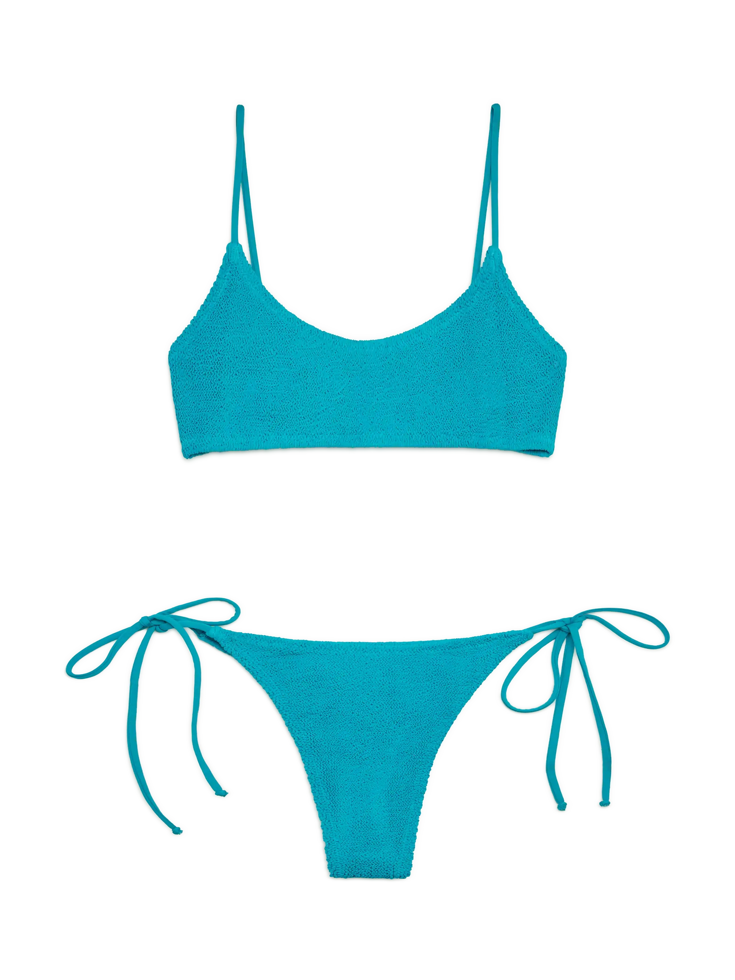 Bikini crinkle a bralette Jusy Norah in verde ottanio