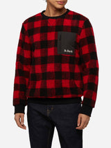 Teddy-fleece sweatshirt Oak with check print