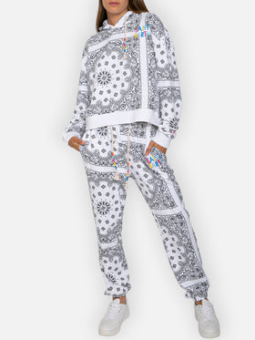 Jogginghose aus Baumwolle mit Bandana-Print