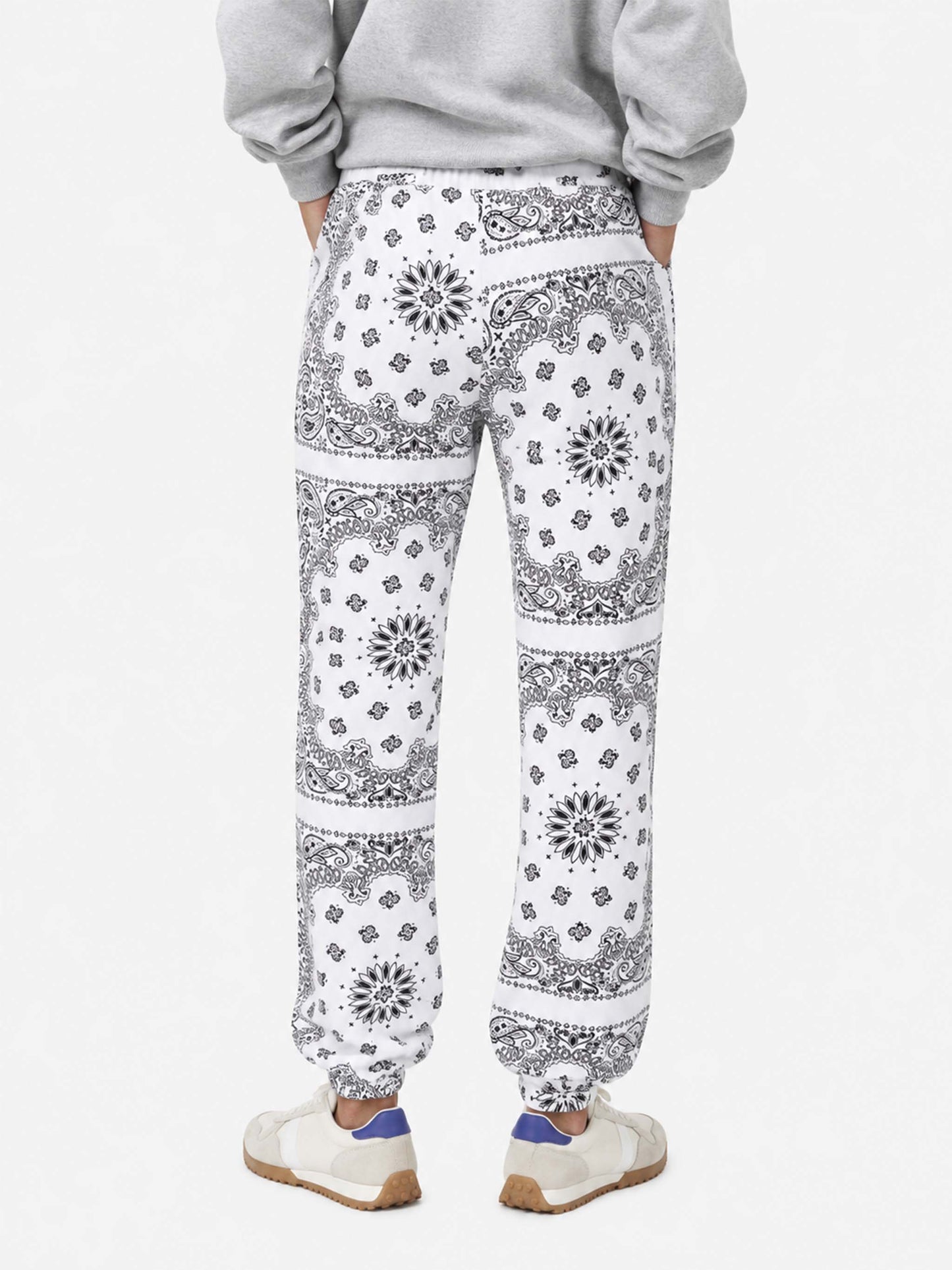 Cotton joggers with bandanna print