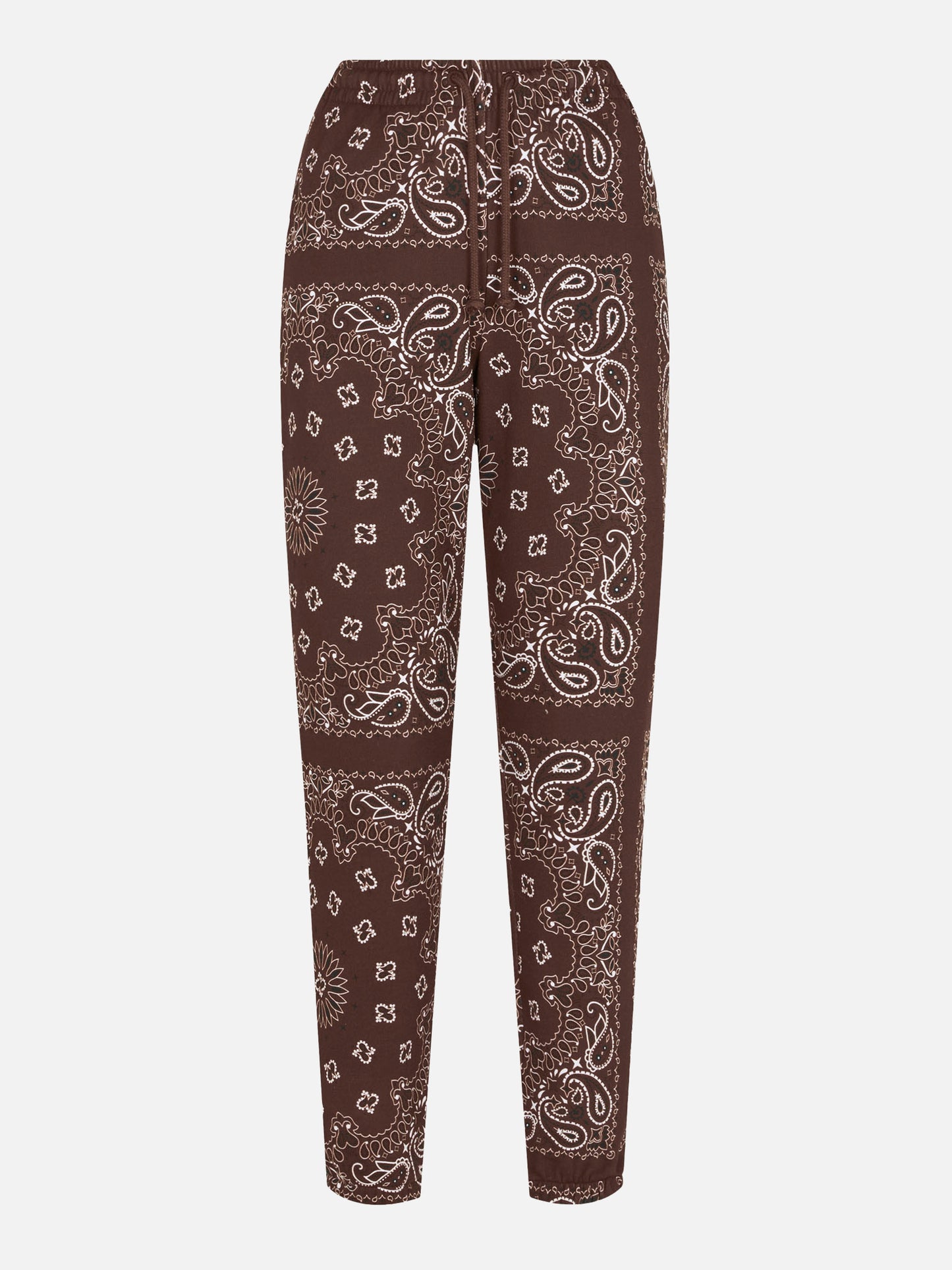 Pantalone da donna in felpa con stampa bandana marrone