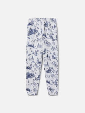 Pantalone in felpa Odalys con stampa toile de jouy