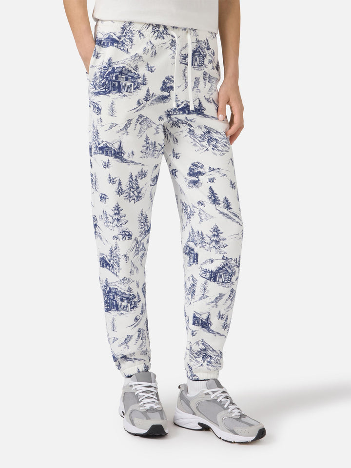 Pantalone in felpa Odalys con stampa toile de jouy
