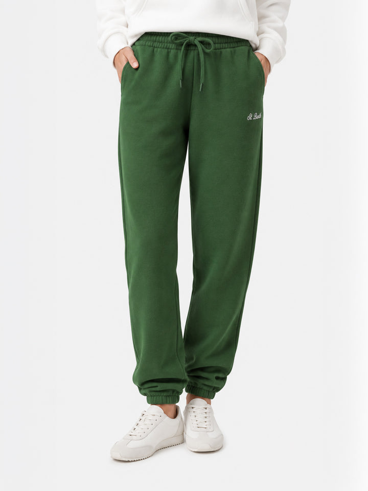 Military green cotton fleece jogger pants Odalys