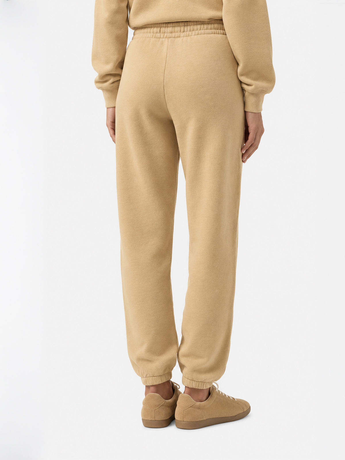 Pantalon de jogging Odalys en molleton de coton beige 