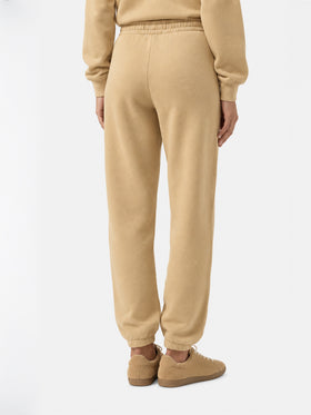 Pantalon de jogging Odalys en molleton de coton beige 